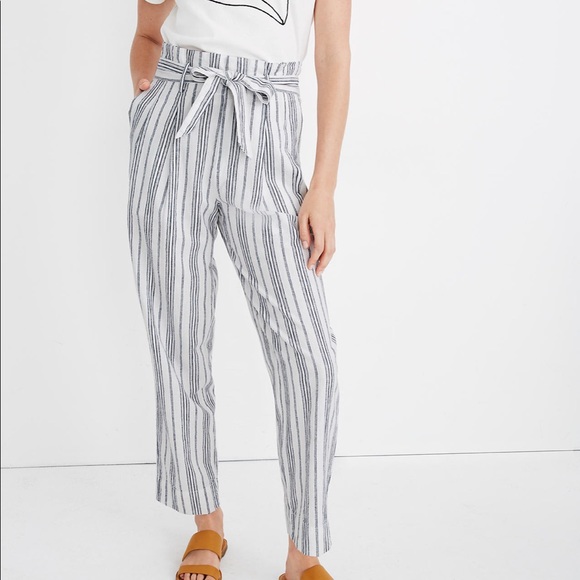 NWT Madewell Striped Linen Pants sz 00 - Picture 2 of 4
